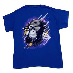 Chimpanzee Headphones Diamonds Graphic Tee DJ EDM Music Festival Rave T-Shirt